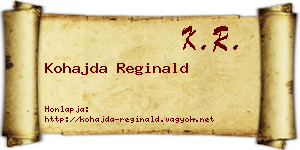 Kohajda Reginald névjegykártya